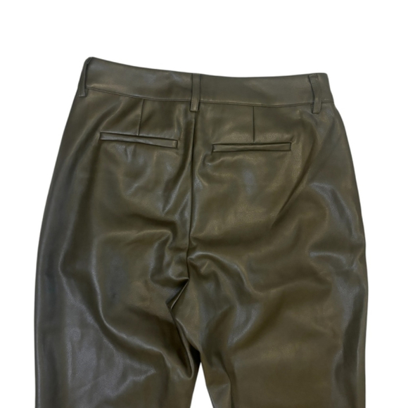 ANTHROPOLOGIE Avec Les Filles Flared Faux Leather Pants Olive Moss Sz Small - Picture 11 of 14
